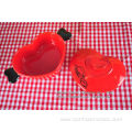 Heart shape casserole with lid and handle